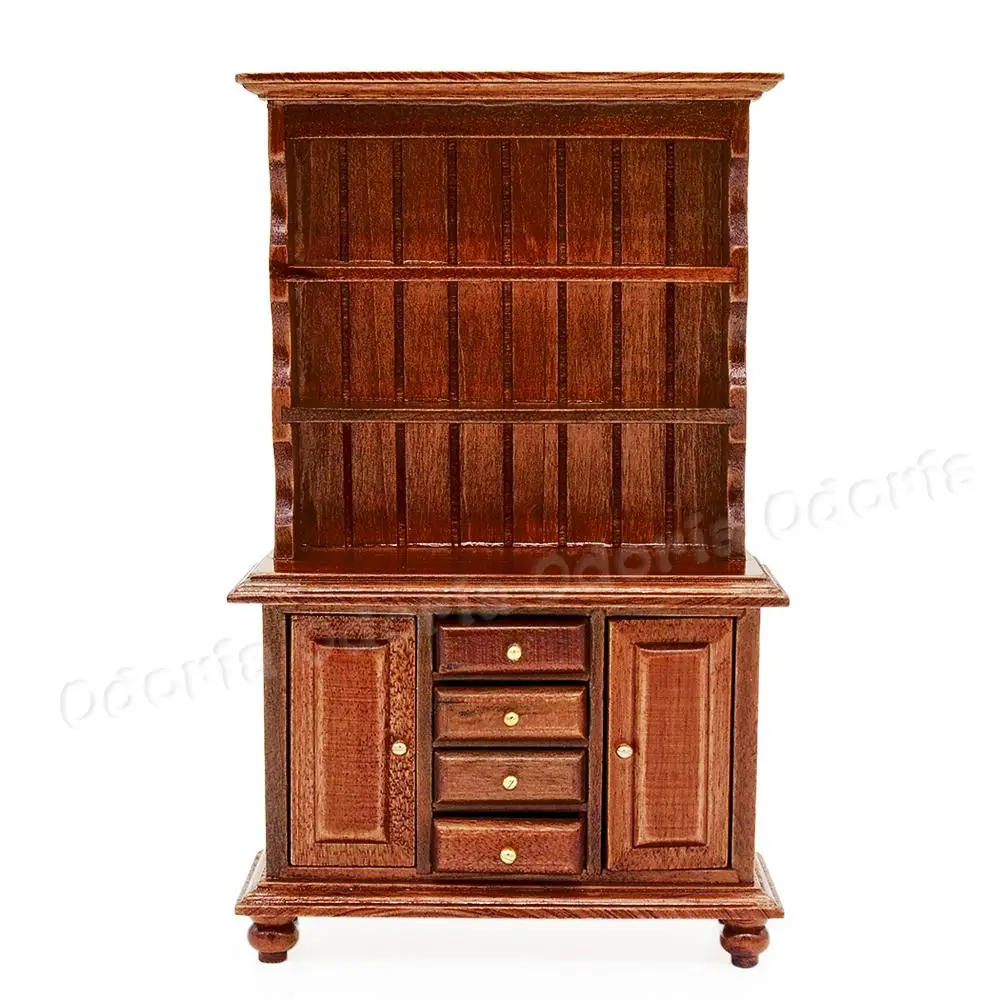 

Odoria 1:12 Miniature Kitchen Cupboard with Working Drawer Wood Cabinet Closet Dollhouse Furniture Accessories