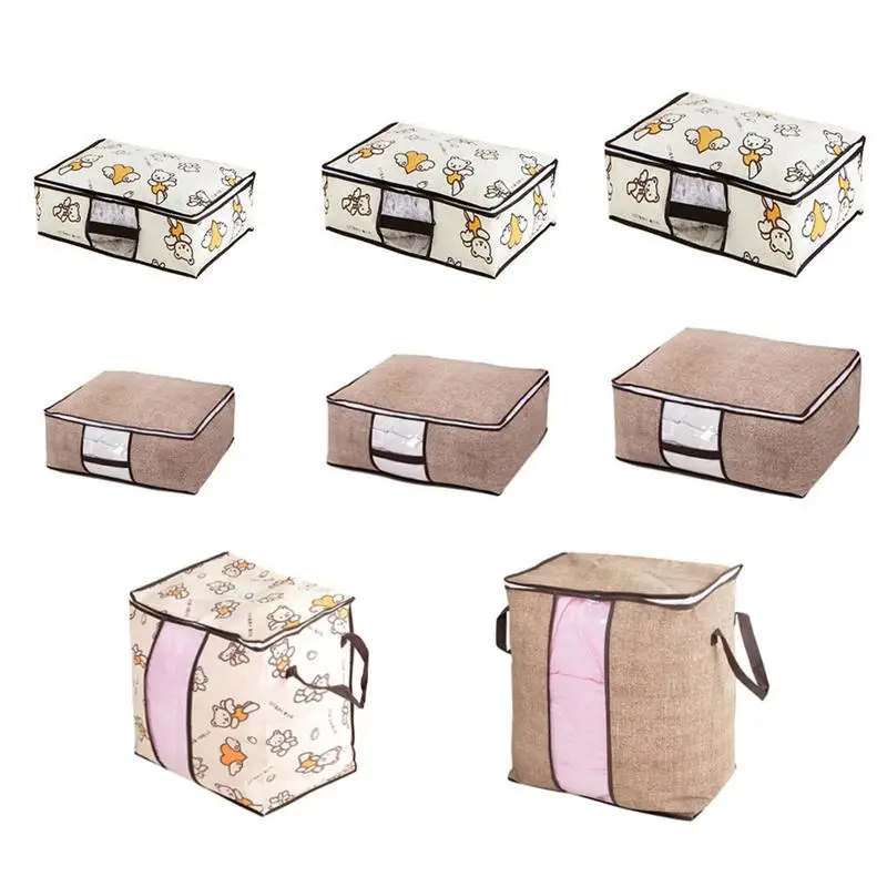 غير المنسوجة المحمولة صندوق تخزين ملابس حقيبة الأسرة حفظ الفضاء المنظم تحت السرير خزانة صندوق تخزين ل وسادة لحاف بطانية الفراش