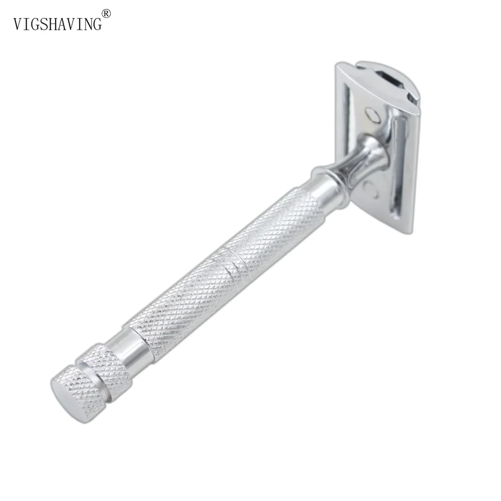 

VIGSHAVING Hot Sale Stainless Steel Double Edge Safety Razor for Men Shaving