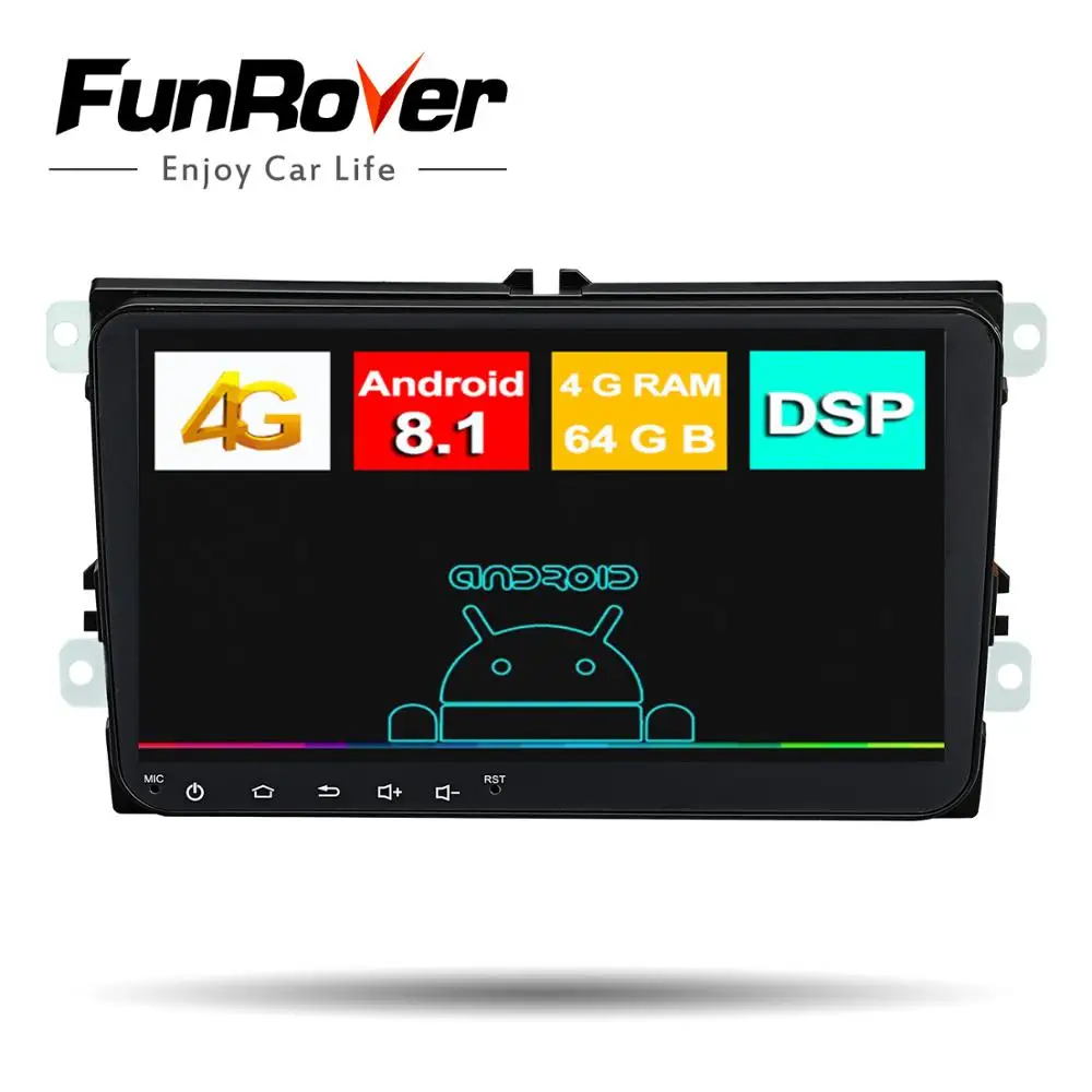 

Funrover 2 din Octa core Android 8.1 Car dvd multimedia For Volkswagen POLO PASST CC Polo GOLF5 SSkoda Seat Radio DSP 4G 64G LTE