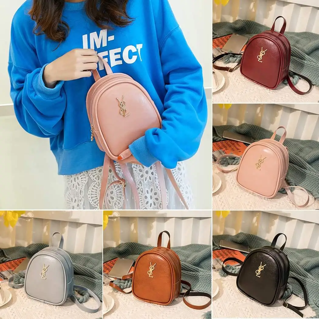 

Women Backpack mochila mujer Solid Adjustable Strap Shell Shape 18cm/7.1inch Letter Zipper Casual Soft Handle 2 Backpack