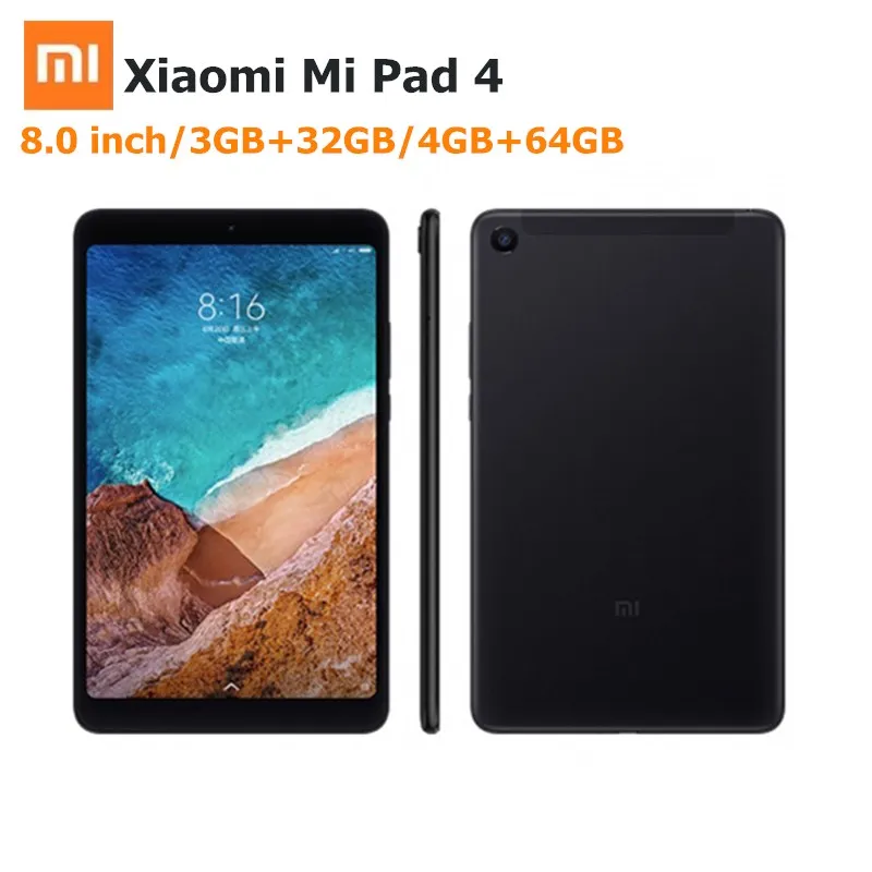 Xiaomi mi Pad 4 планшеты PC 8,0 дюймов mi UI 11,0 Qualcomm Snapdragon 660 Octa Core 3GB32GB/4GB64GB 13.0MP камера OTG 6000 мАч г LTE