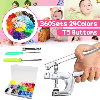 

1440pcs 24 Colours T5 12MM Round Plastic Snaps Button Fasteners Quilt Cover Sheet Button Garment For Baby Clothes Clips
