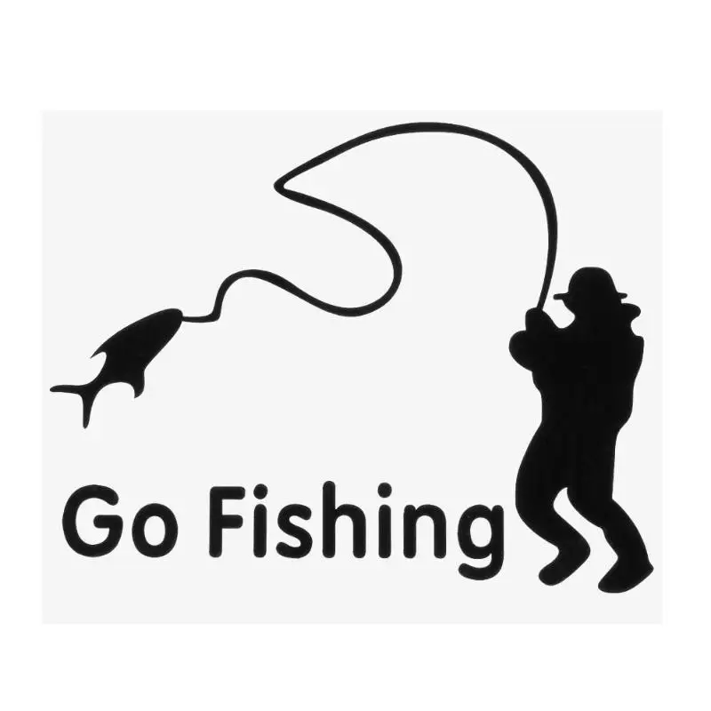 

1x Multi Pattern Personality Car Stickers Go Fishing Decal For Truck Decor