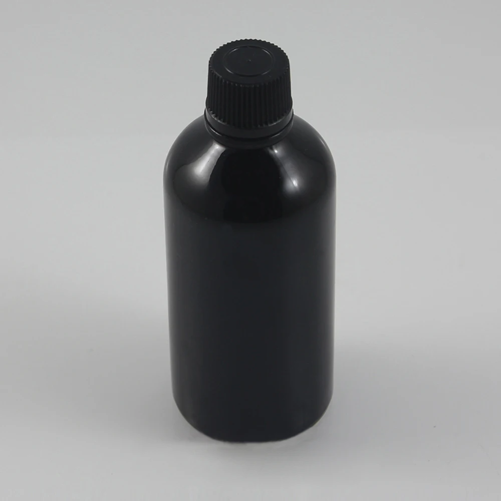 

100pcs Black Glass Bottle For Essential Oil Inner Plug Dropper Bottle 100ml Skin Care Perfume Container Wholesale