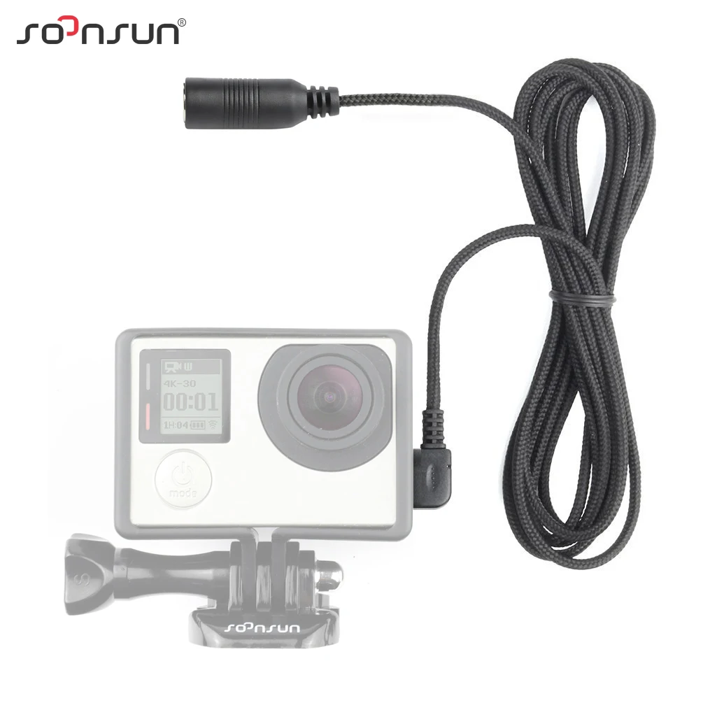 Кабель переходник SOONSUN Mini USB 2 м с внешним микрофоном 3 5 мм для GoPro Hero + 4 аксессуары Go