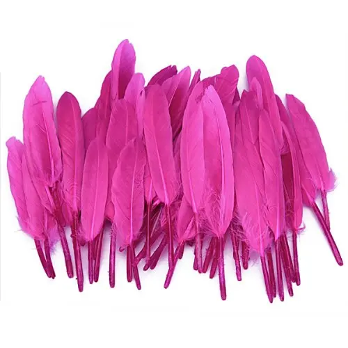 

Approx. 50pcs 4-6 Inches Dyed Goose Feather for Decoration Craft---Pink