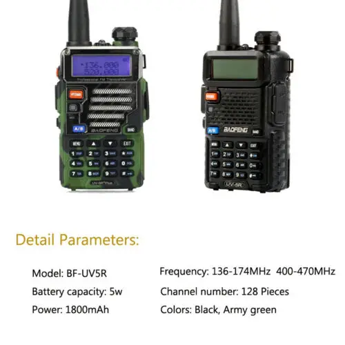 

Walkie Talkie Dual Band VHF UHF UV-5R 8W Walkie Two Way Radio Hot Walkie Talkie