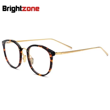 

Wide Thick Acetate Full Rim Slim Metal Temple Glasses Round Myopic Spectacle Frame Korean Men Spectacles Retro Eyeglass Frames