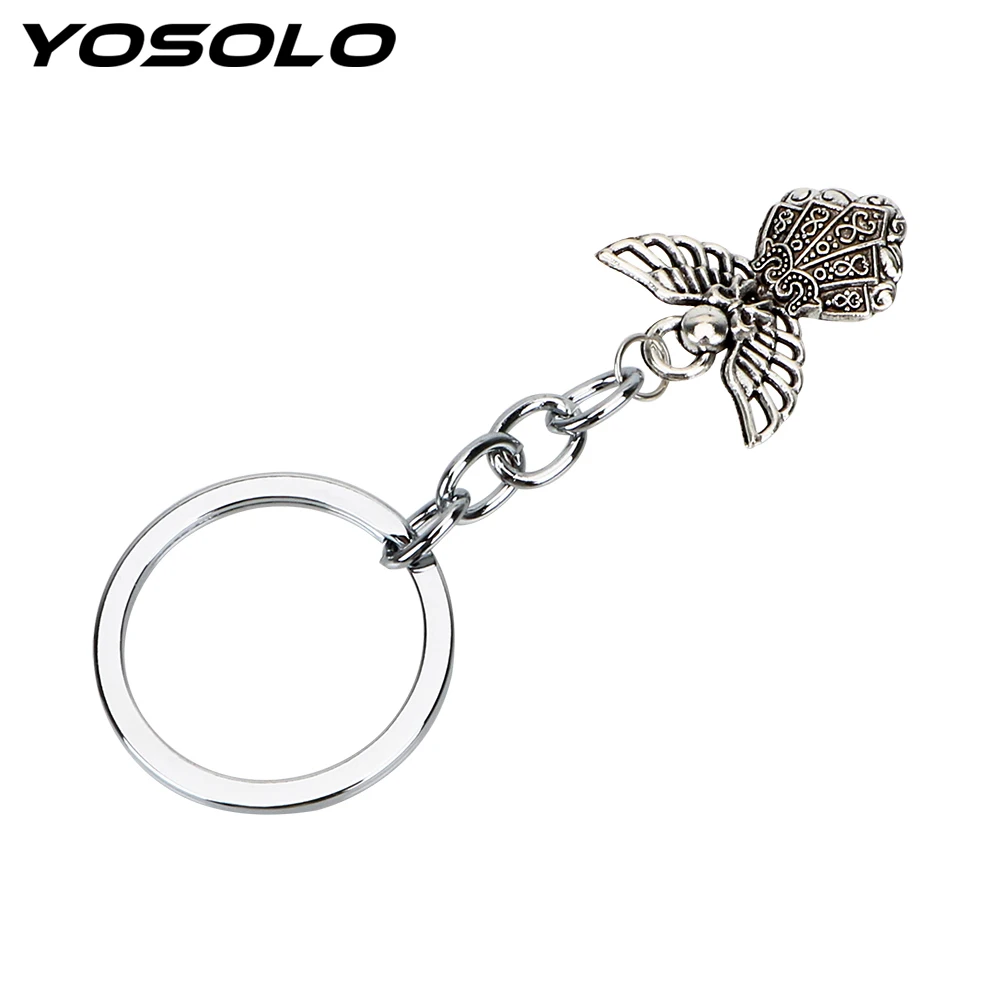 

YOSOLO Car Key Rings Keychains Christian Pendant Auto Keyring Guardian Angel Alloy Key Chain Car-styling Accessories Gift