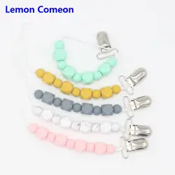 Детские Силиконовые Бусины Прорезыватель зубное кольцо цепи безопасные пустышки прорезывание зубов Младенческая Жевательная