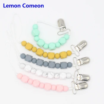 

Baby Silicone Beads Teether Pacifier Chains Safe Dummy Teething Infant Chew Eco-friendly Pacifier Clips Holder Chain