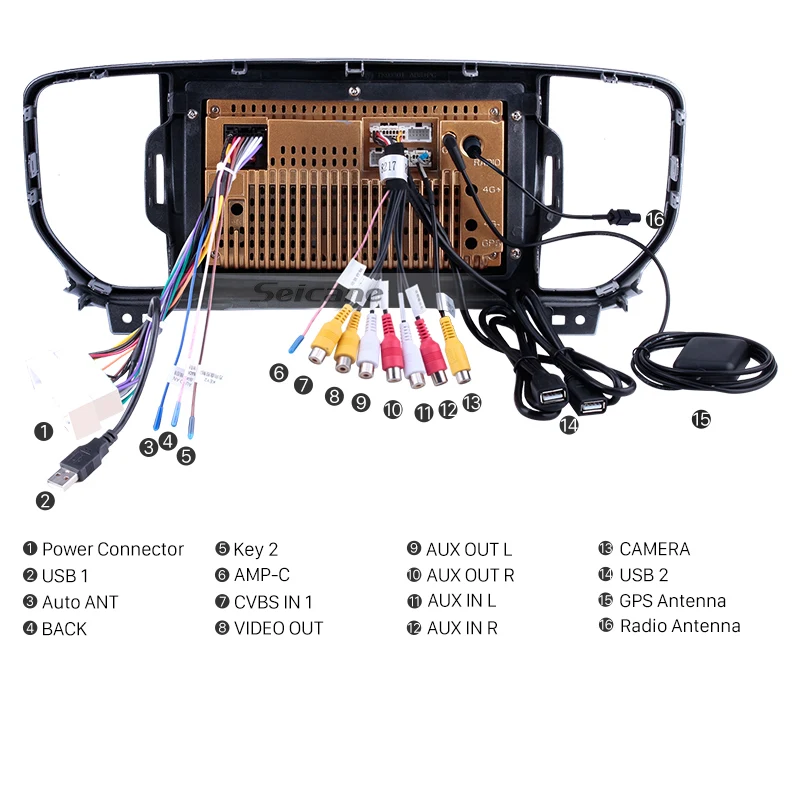 Seicane Android 6 0/7 1/8 1 9 "Автомагнитола для 2016 2017 2018 KIA KX5 Sportage 2Din Стерео gps Navi - Фото №1