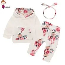 LILIGIRL/Одежда для маленьких девочек Полный комплект с повязкой на голову, 3 предмета, наряды для новорожденных девочек, красный, для младенцев, первый Модный комплект одежды для маленьких девочек