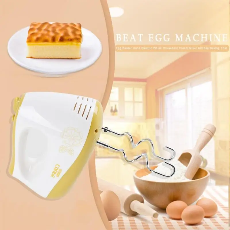 

Handheld Electric Stainless Steel Egg Beater Mini Food Blender Double Whisk Eggs Mixer Batter Kitchen Cake Cooking Tools