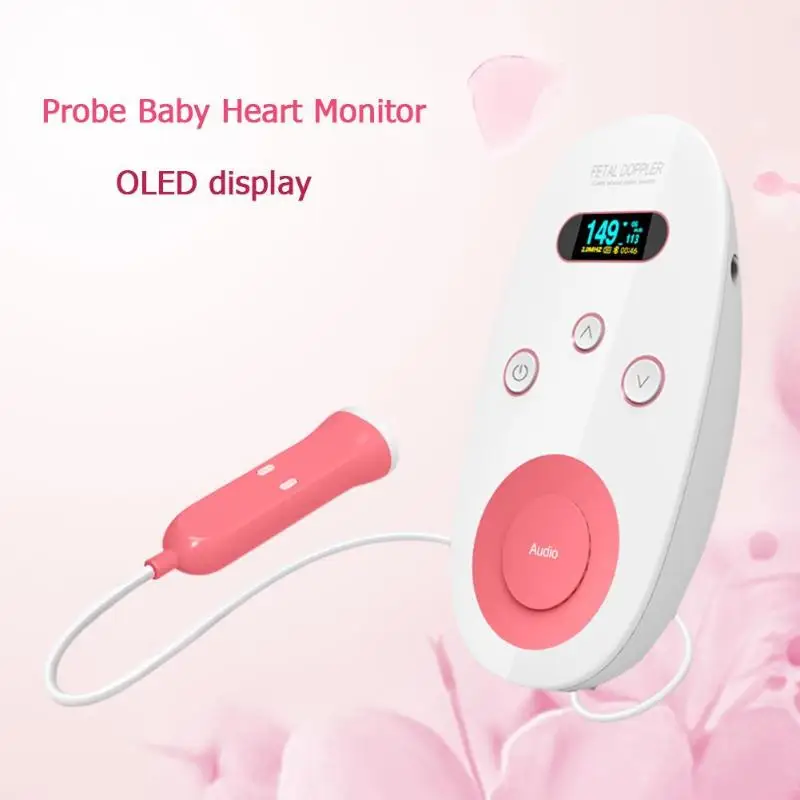 

Backlight LCD Digital FDA Fetal Doppler 2MHz Probe Kids Baby Heart Monitor
