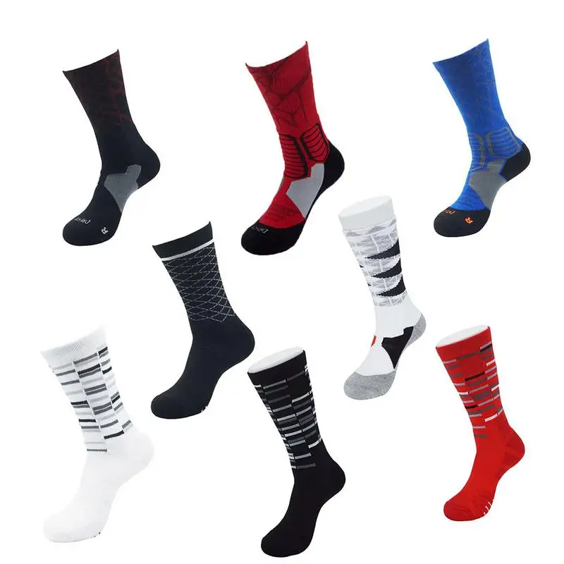 

Sports Trendy Socks Men's Elite Socks Sweat-Absorbent Non-Slip Towel Bottom Basketball Racing Big Size Breathable Stocking