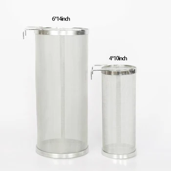 

300 Homemade Brew Micron Stainless Steel Hop Spider Mesh Beer Filter For Home Coffee Dry Hopper 6*14/4*10 Inch Home Brew