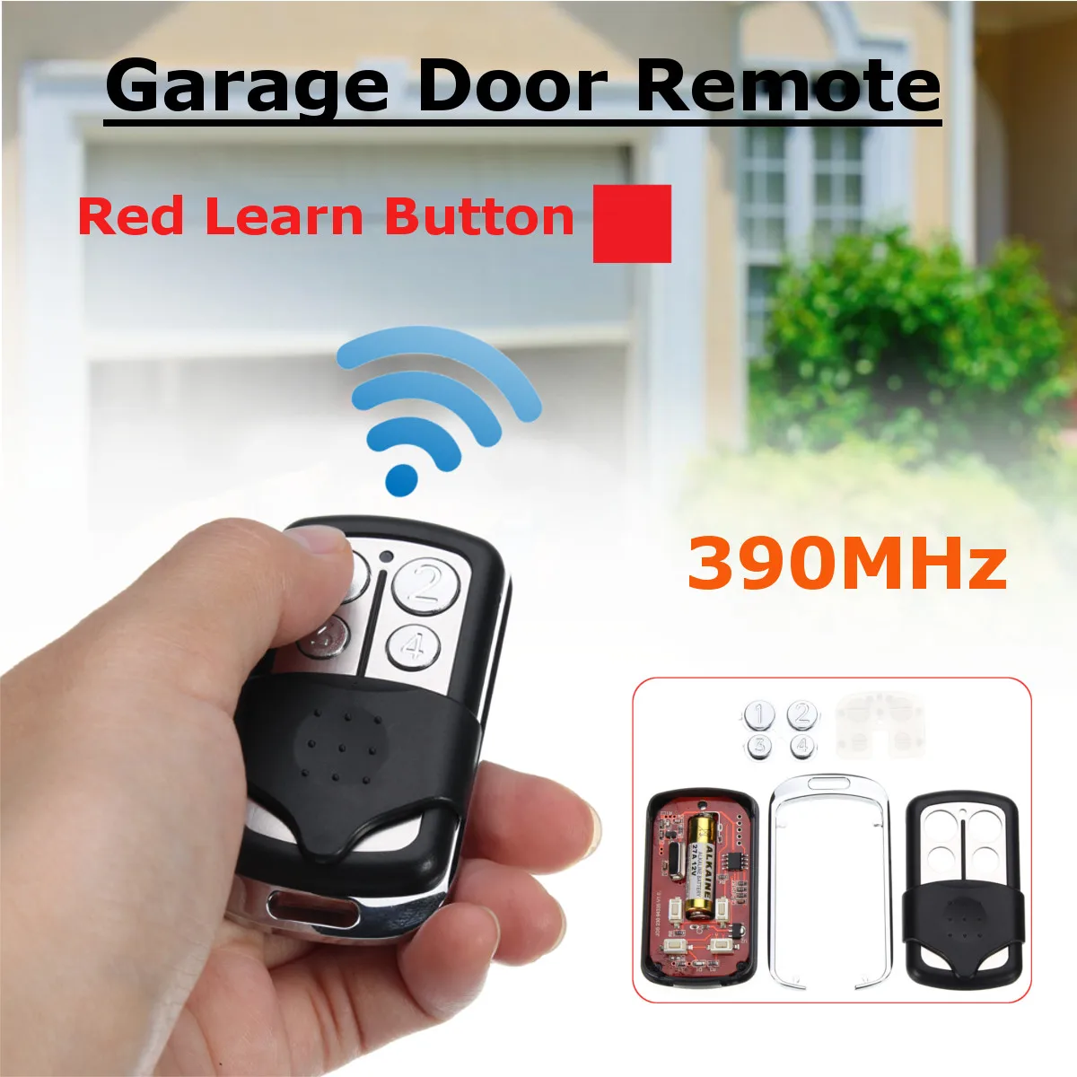 

4 Button Garage Door Gate Remote Control Key 390MHz For Liftmaster for Chamberlain