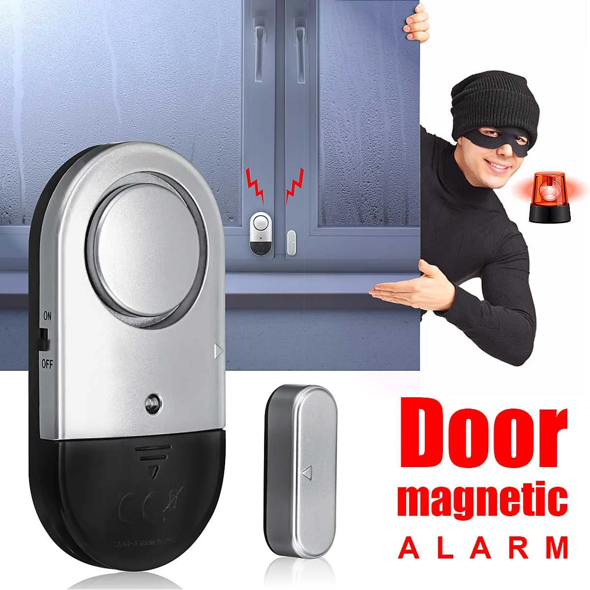 

Wireless Burglar Window Door Sensor Alarm 120DB Loud Sound Alarm Sensor Home Security System Device with Magnetic Stick Sensor