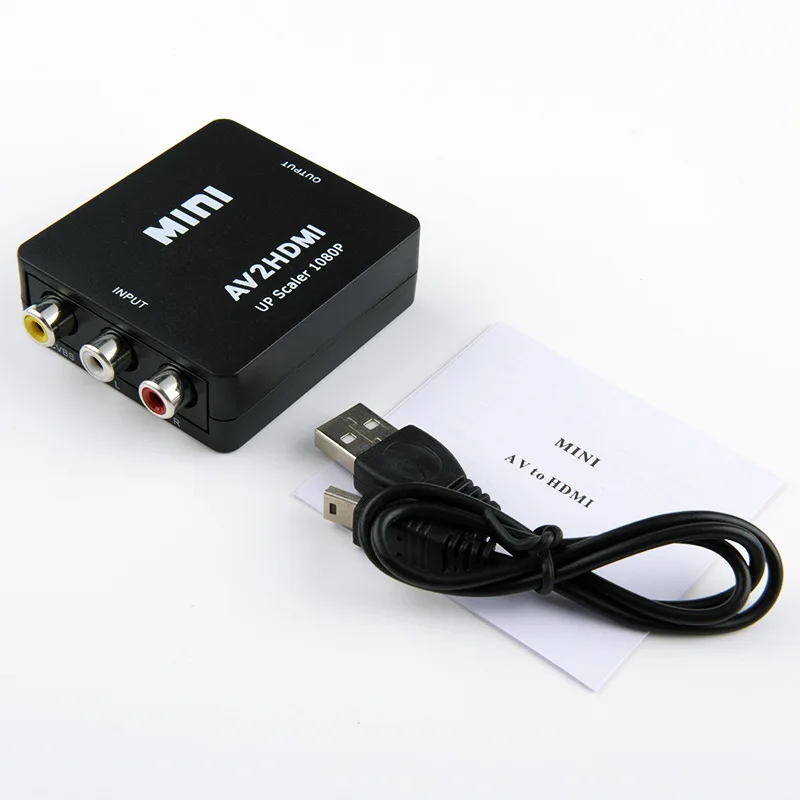 LEORY AV to HDMI Converter Audio And Video (CVBS) To HDMI Composite Red