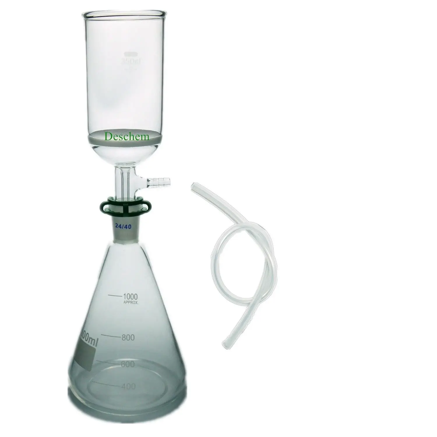 1000ml,Glass Suction Filter Kit,350ml 24/40 Buchner Funnel & 1L Erlenmeyer Flask