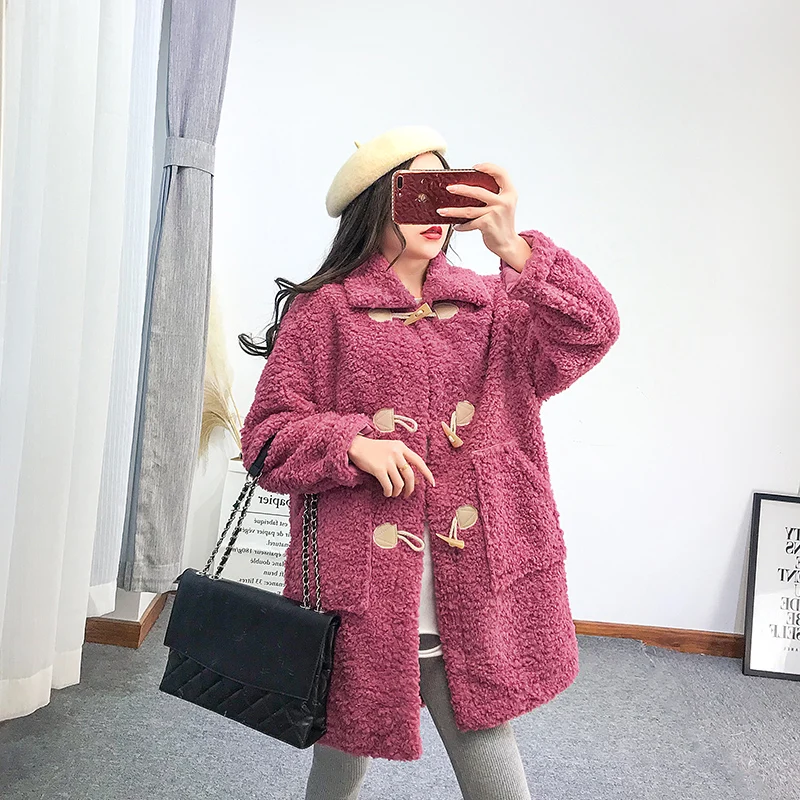 Mei Corne Nouvelle apricot De Polaire Red Lâche Boutons Mode blue Grandes Femmes Avec Poches Berbère Pengpious Manteau qOw00Z