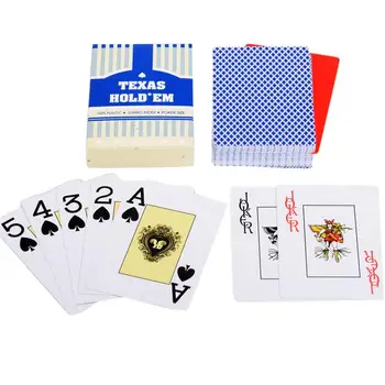 

Durable 55 Cards High-grade Gold Silver Foil Plastic Waterproof Poker Size Playing Texas Hold'em Pokers Poker Plastic Cards