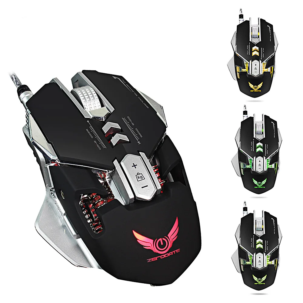 

ZERODATE X300 Professional Optical Programmable Wired Gaming Mouse Adjustable DPI Beetle Creative Professional 3D Gamer Mouse