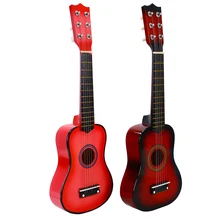 Новая деревянная гитара, мини гитара из липы, Детская музыкальная игрушка, акустический струнный инструмент с пластиной, 1 шт., струна 21x6x54 см