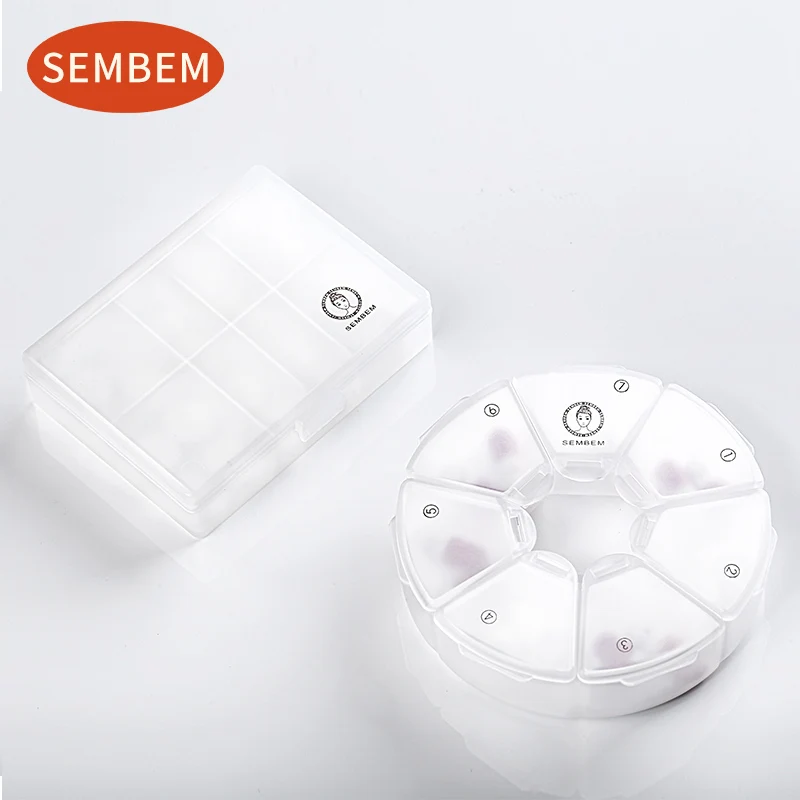 

SEMBEM Adjustable Pill Box Portable Refillable PP Case Makeup Accessories Tablet Storage Box Plastic Container Organizer