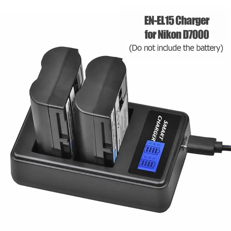 5В 2А EN EL15 ЖК дисплей двойной порт USB зарядное устройство для Nikon D7000 D800 D600 режим