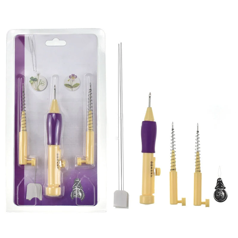 

Punch Needle Set Embroidery Tool Set Yarn Needle Pratical Plastic Embroidery Needle Needle Threader 3 Size DIY Crafts Magic
