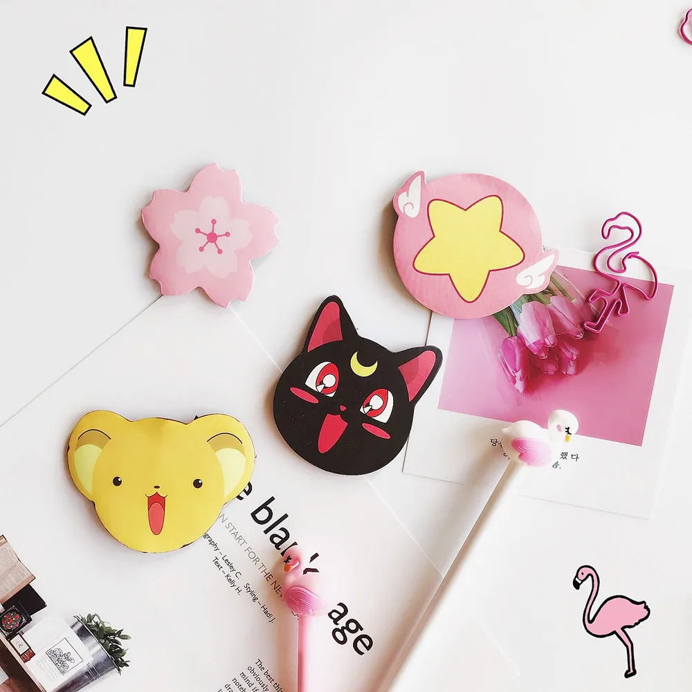 

Sailor Moon Luna Cat PU Girls Lovely Baby Mini Card Captor Sakura Kero Animals Action Figure Print Hair Stickers Accessories Toy
