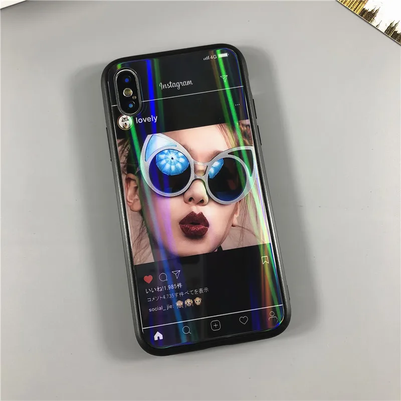 Для применения iphone 7 Чехол 8 постепенное изменение свежий плюс лазерная АВРОРА