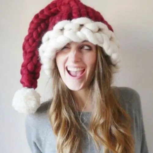 

New Christmas Hat Women Kids Child Santa Claus Cap Soft Knitted Cap Winter Warm