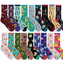 Забавные Женские носочки, европейская уличная мода, цветные носки, оригинальные женские хлопковые носки, Харадзюку каваи, принт с животными