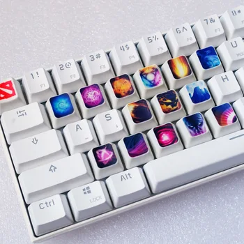 

15 keys/set Customized Dye Sublimation PBT Keycap Mechanical Keyboard Key cap for DOTA2 Invoker Kael Skill key caps OEM profile