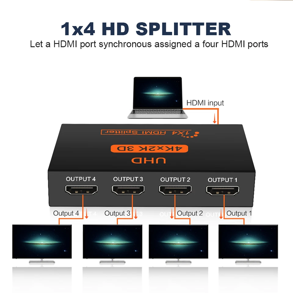 Разветвитель 4K HDMI Full HD 1080P видео переключатель 1 в 2 4 выхода усилитель двойной