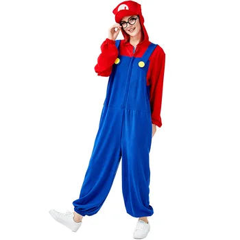 

Adult Unisex Super Mario Bros Funy Luigi Bros Halloween Cosplay Costume