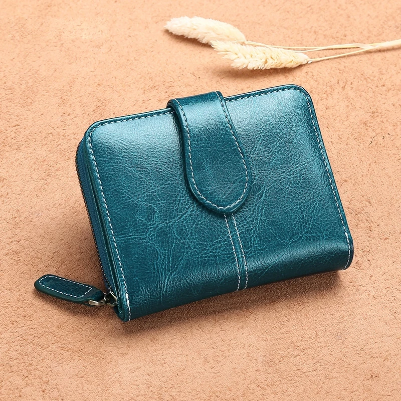 

Wallet Ladies Coin Purse Short Korean Version Leather Cute Multi-Function Leather Two Fold Wallet Female Large Capacity