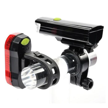 

Waterproof LED Bicycle Light Set Bike Front Head Light Cycling Flashlight + Rear Safety Flashlight Taillight
