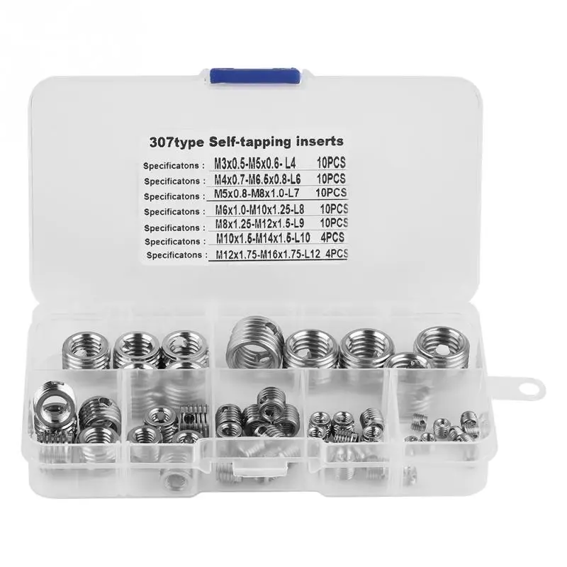 

58pcs Stainless Steel Self Tapping Thread Insert Screw Repair Tools Tool
