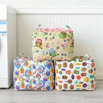 

Cartoon Owl Pattern Storage Basket Cute Laundry Bag Toys Holder Sundries Organizer Household Supplies (Small Owl)