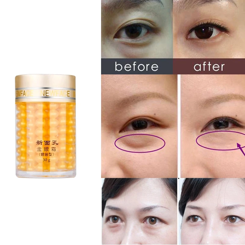 

New Face Brand Gold Essence Eye Cream Herbal Hyaluronate Acid Anti-Puffiness Ageless Eyes Bag Firming Eye Skin Care Serum 30g