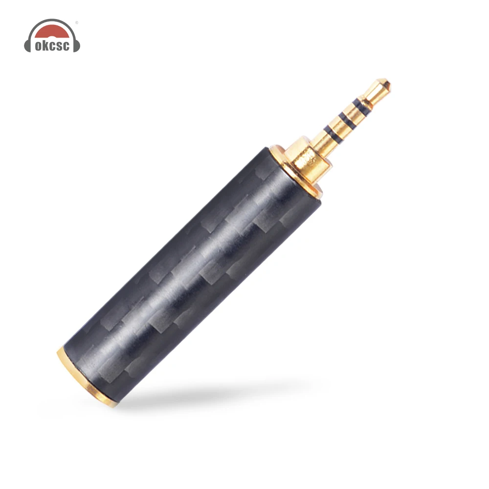 OKCSC Earphone Plug 4 4mm 3 5mm 2 5mm Male Adapter to 2 5mm 3 5mm Female Balanced Carbon Fiber Headphone DIY Accessory for SONY