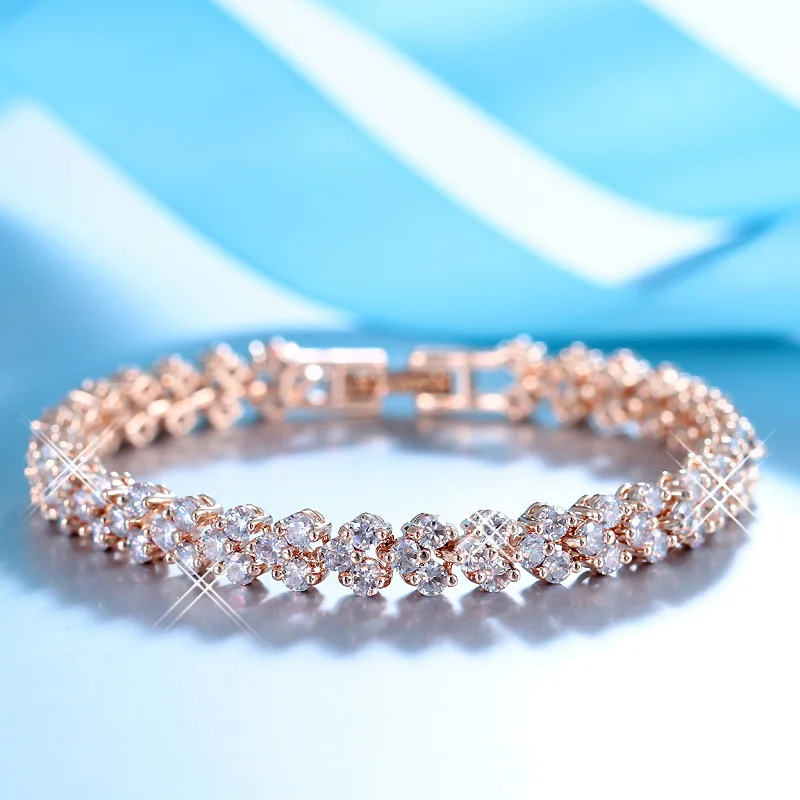 

925 Silver Charm Beads Crystals from Austrian Bracelet for Women Fine Jewelry girl Gift