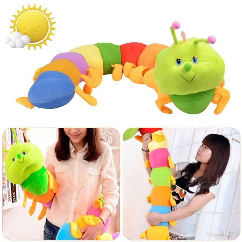 Colorful Inchworm Soft Caterpillar Lovely Developmental Child Baby Toy Doll ox 