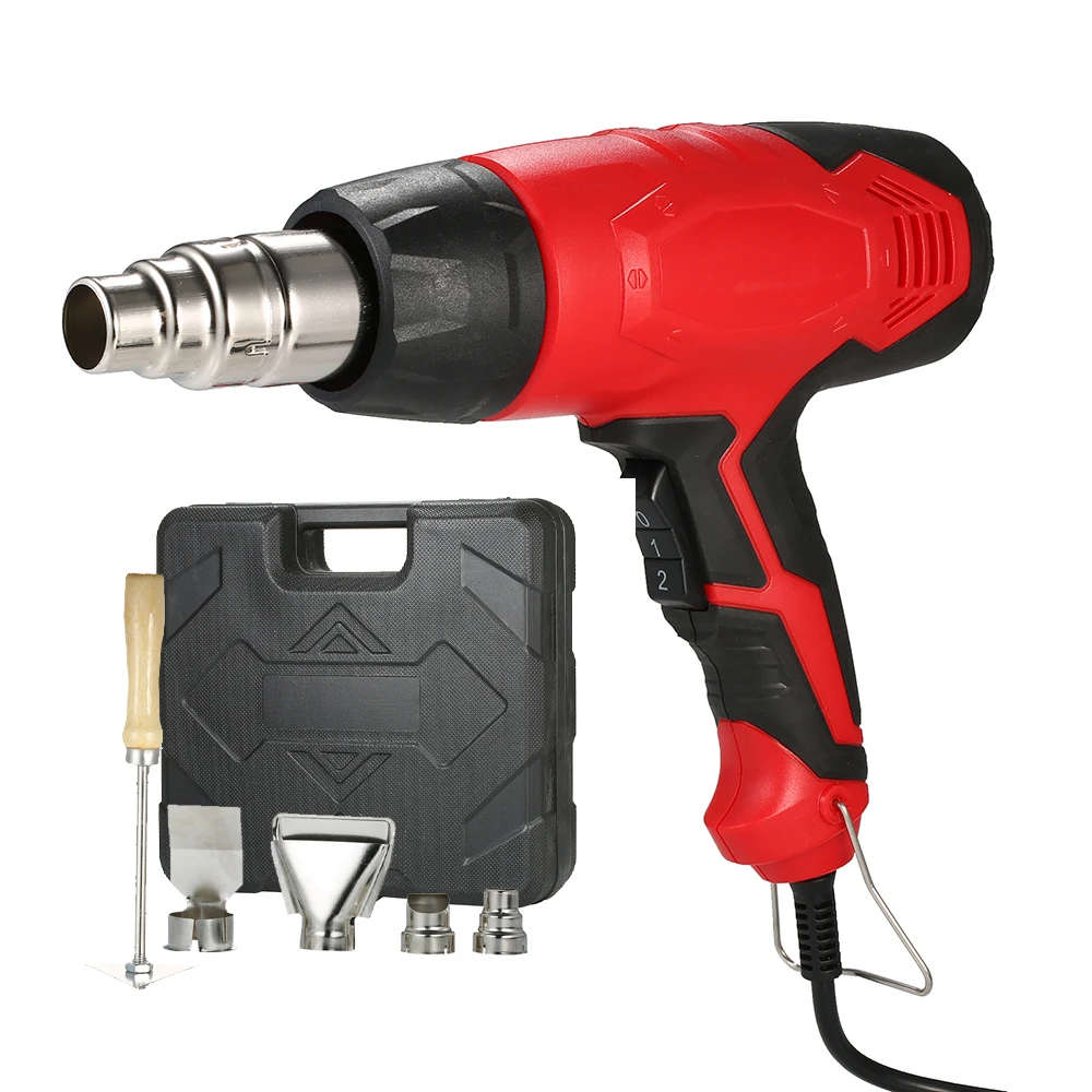 

2000W 220V EU Industrial Electric Heat Gun Handheld Temperature Adjustable Thremoregulator Hot Air Gun Power Tools Set with Case
