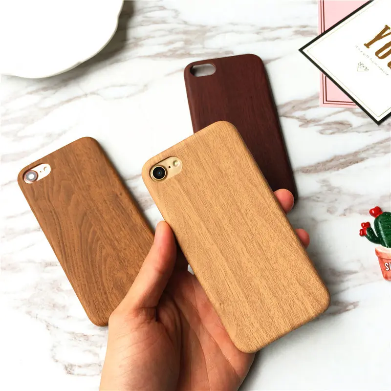 

Wooden Grain Pattern Soft case For iphone 6 6S Plus Ultra-thin Phone TPU Back Cover Cases For iphone 7 8 Plus X